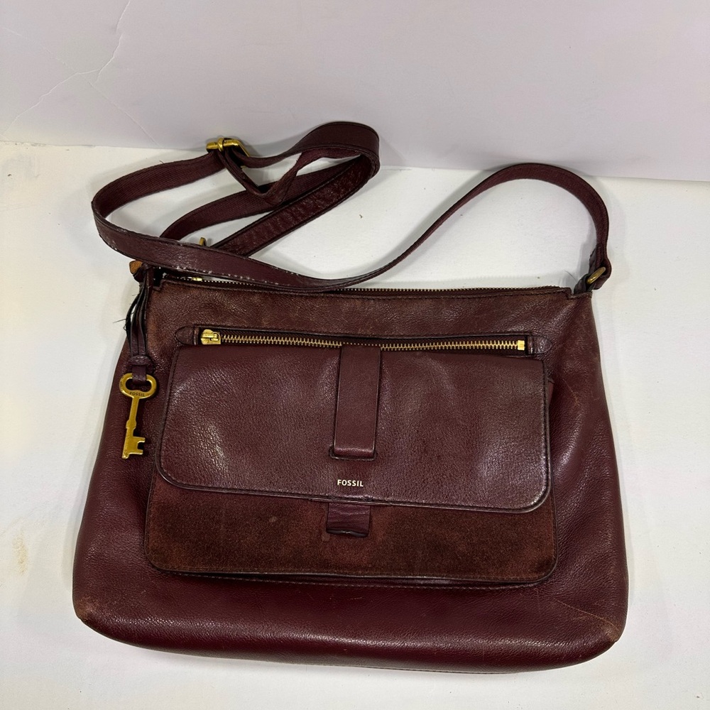 Fossil Kinley Women's Burgundy Leather Bag